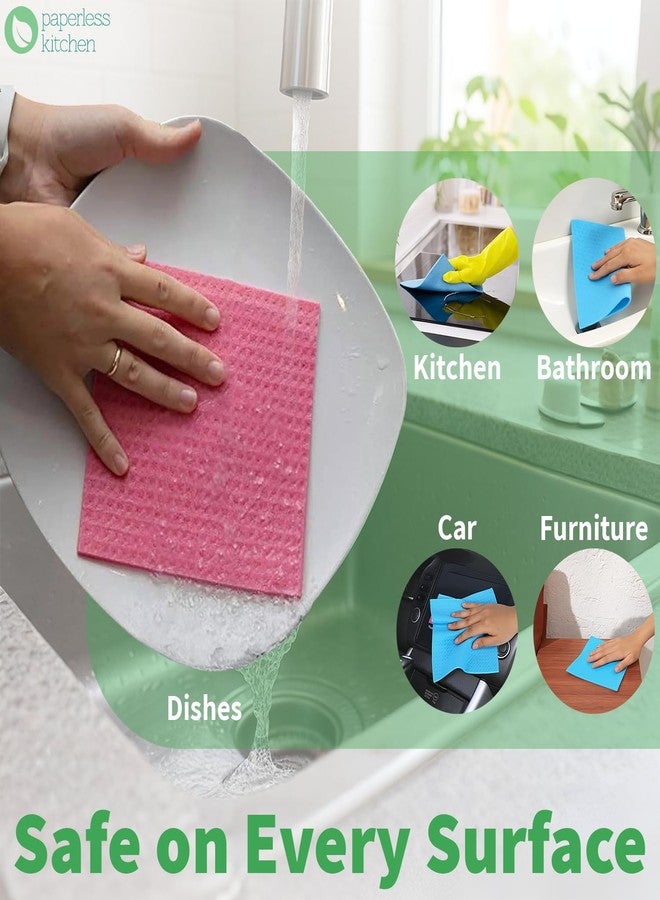 PaperlessKitchen Reusable Swedish Dishcloths for Kitchen – Eco Friendly Paper Towel Alternative – Absorbent, Washable, Compostable Cleaning Cloths – 4 Pack by Paperless Kitchen - Image 2